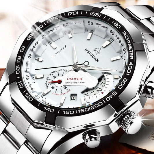 "Men's Casual Sport Chronograph Watch with Automatic Business Movement - Waterproof, Luminous, Mechanical"